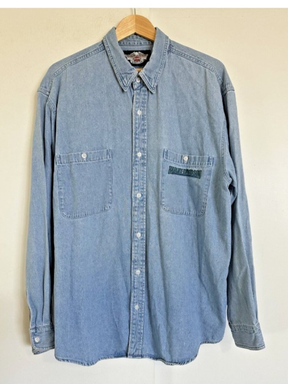 Vintage HARLEY DAVIDSON Denim Shirt Mens 2XL 50" Chest